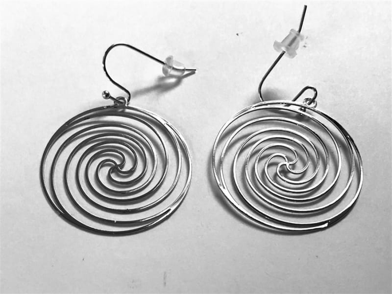 Spiral Galaxy 18k silver plated Earrings 30 mm