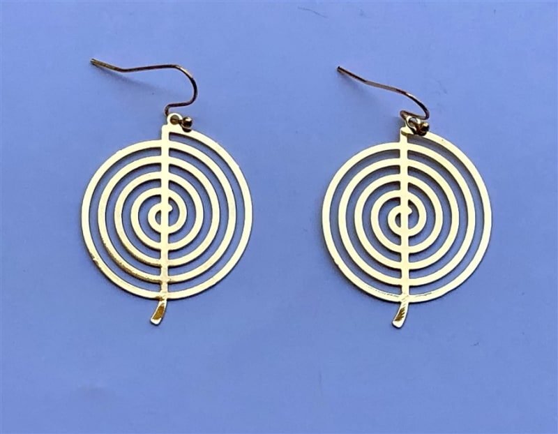 ER-99 Glyph 18K Golden Plated Earrings 30mm