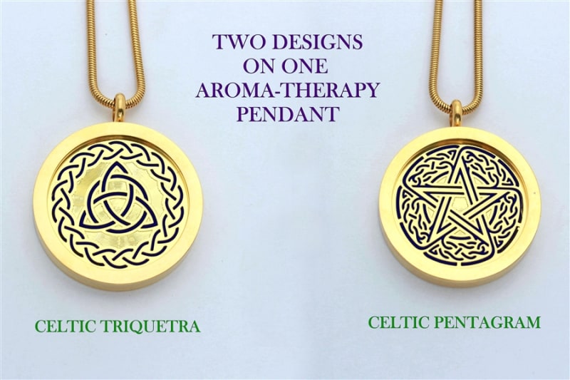 Celtic Triquetra/ Celtic Pentagram Aroma Therapy Pendant