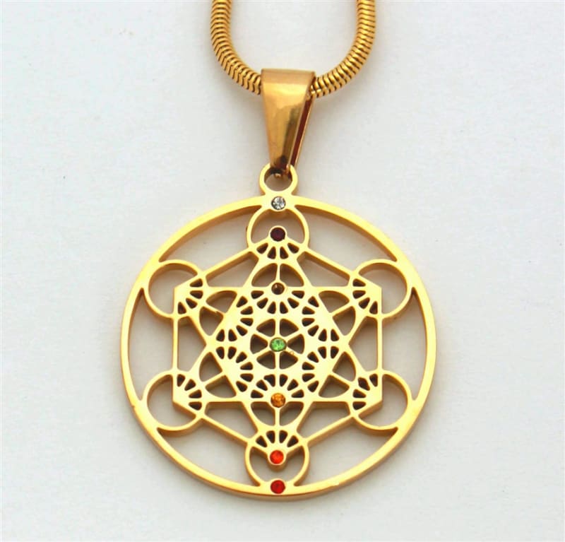 Metatron pendant gold plated stainless steel