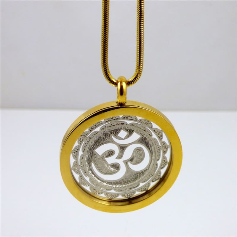 GSOMP-14 Gold Plated Stainless Steel OM Pendant with Chain