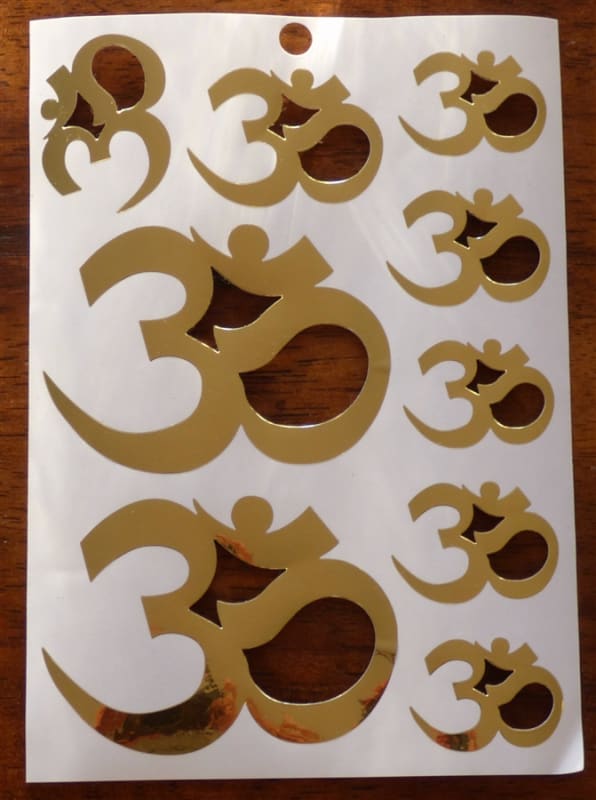 Gold OM Multi-Sized Stickers, one sheet, MS-14