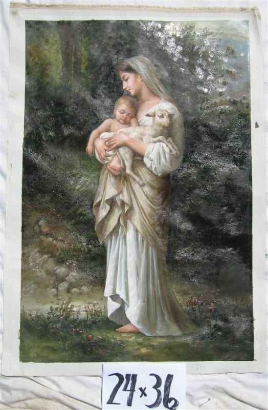 Mother Mary with Baby Jesus Original Oil Painting