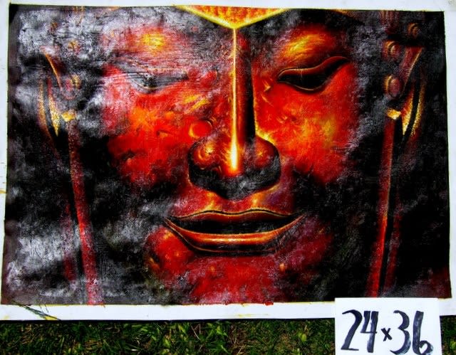 Buddha In Bronze - 24" x 36" Original Oil Painting