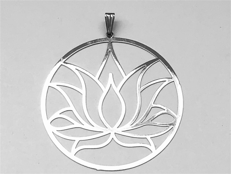 Lotus 2" Pendant Silver plated