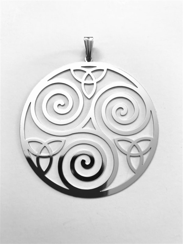 Triskelion 2" Pendant Silver plated