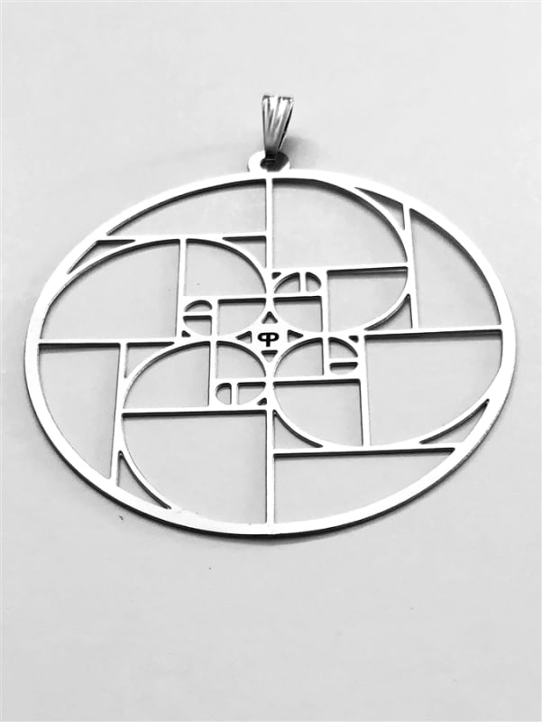 Quadruple golden ratio 2" Pendant stainless steel