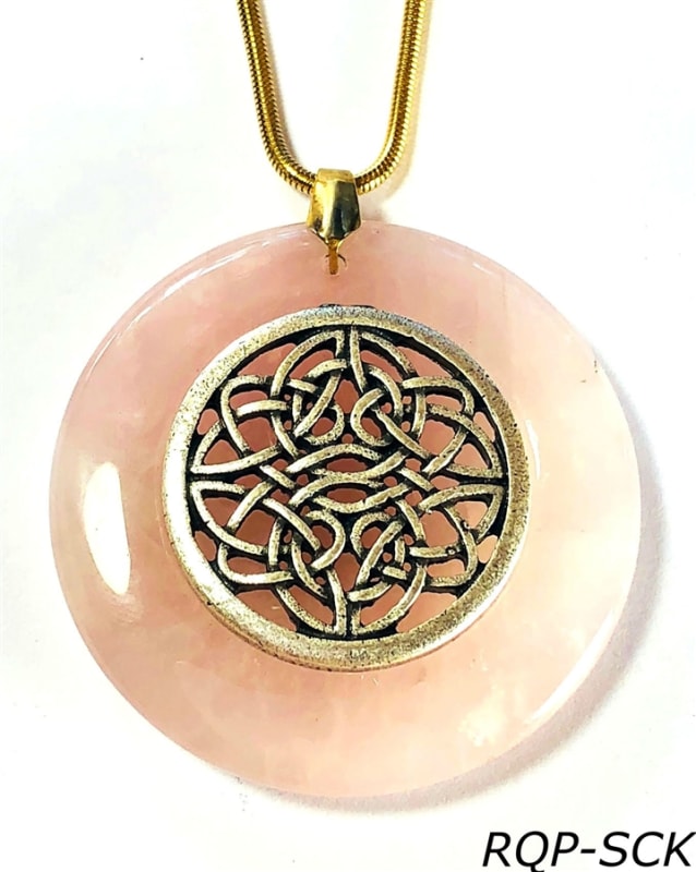 Celtic Knot Sacred Geometry Circular Stone Pendants - PFP-SCK Purple Fluorite Celtic Knot Sacred Geometry Circular Stone Pendants - PFP-SCK Purple Fluorite