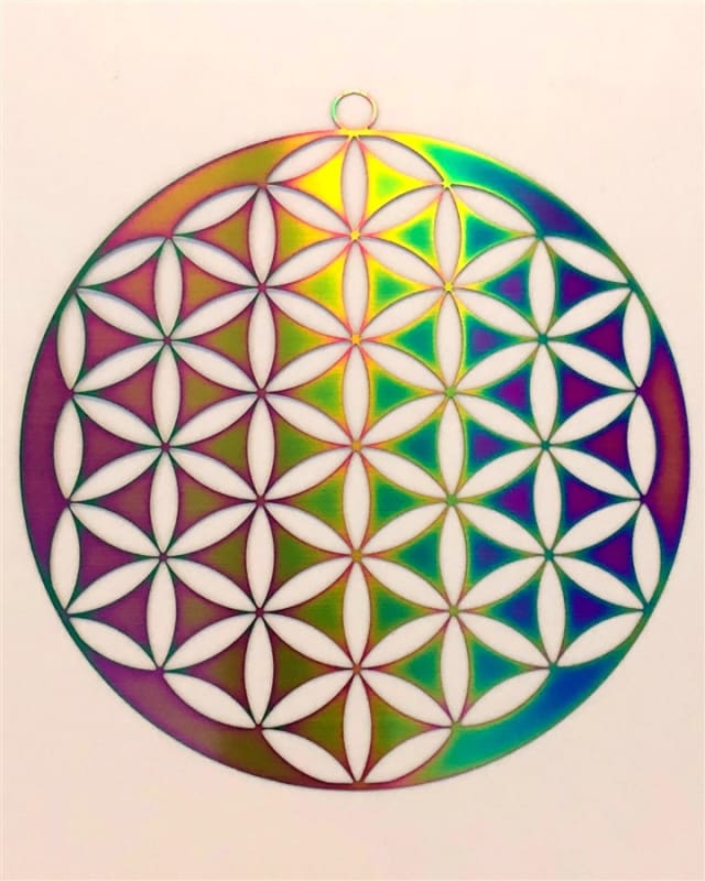 SS-MOB-FOL 6" Flower of Life Mobile - Anodized Titanium Stainless Steel SS-MOB-FOL 6" Flower of Life Mobile - Anodized Titanium Stainless Steel