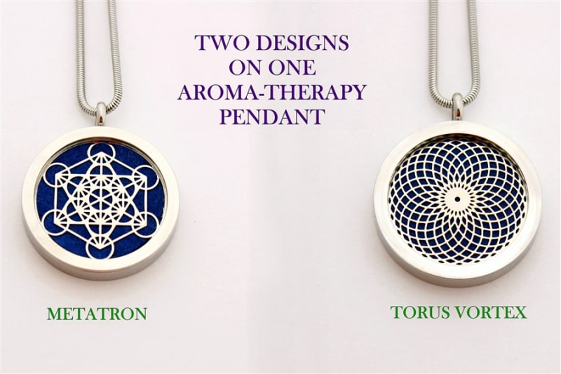 Metatron/ Torus Vortex Aroma Therapy Double Sided Pendant