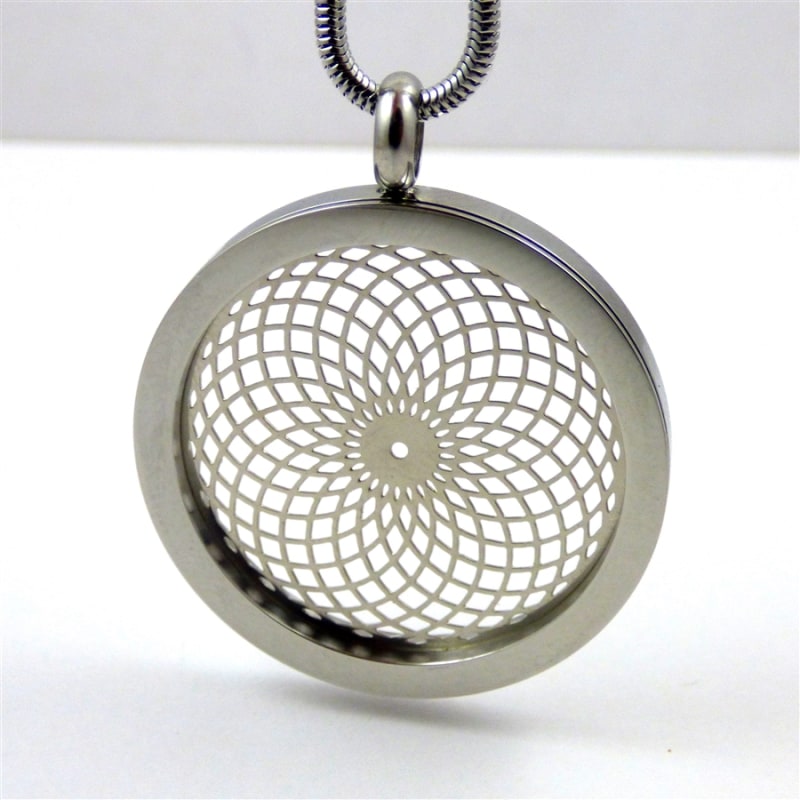 SSTVP-18 Silver Plated Stainless Steel Torus Vortex Pendant with Chain