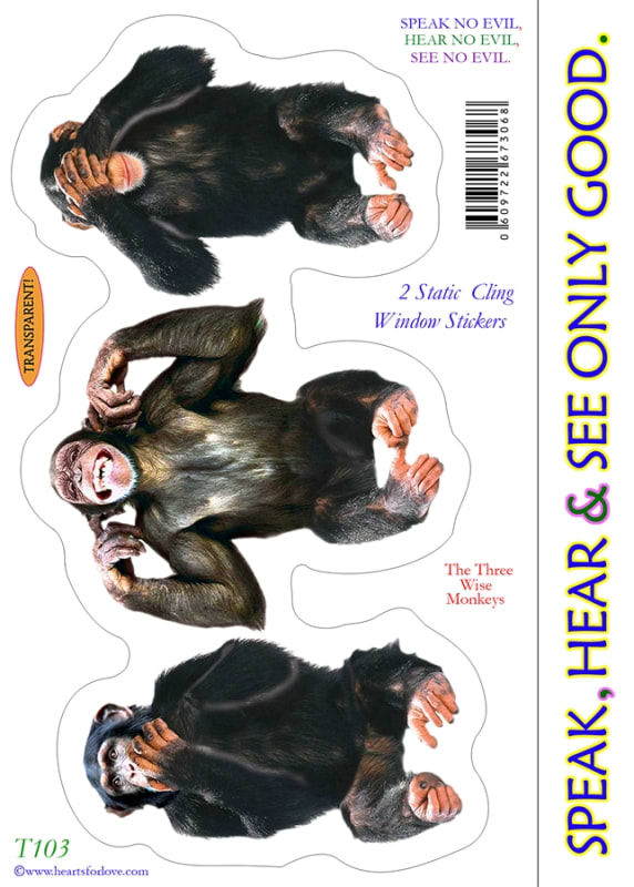 T-103 Three Wise Monkeys - Speak, Hear & See Only Good.