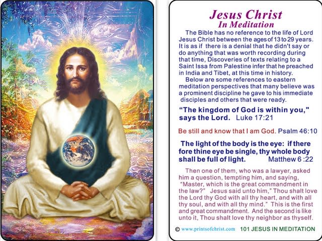 WA-101 Jesus in Meditation - Wallet Altar