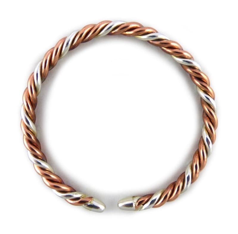 pure silver and copper wire twist bracelet