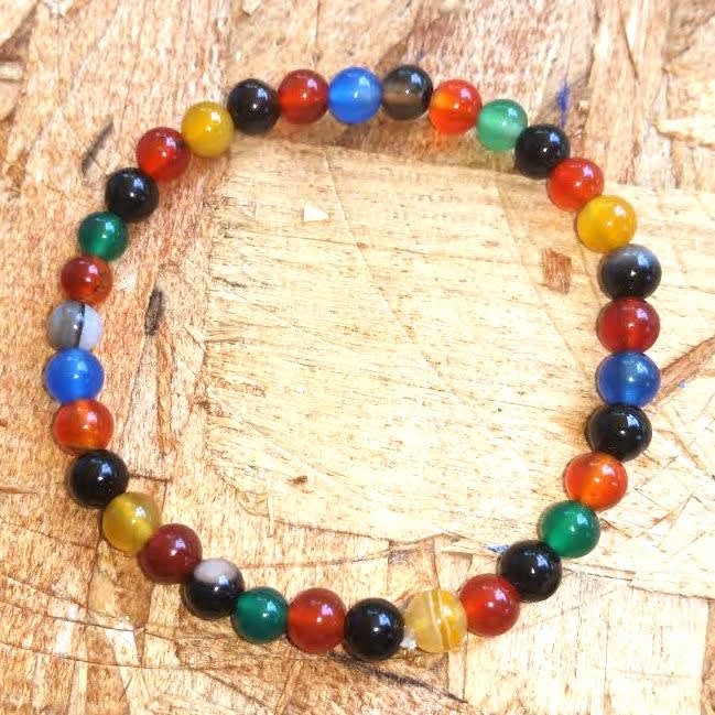 WM-10 - Multi-colored Agate Bracelet