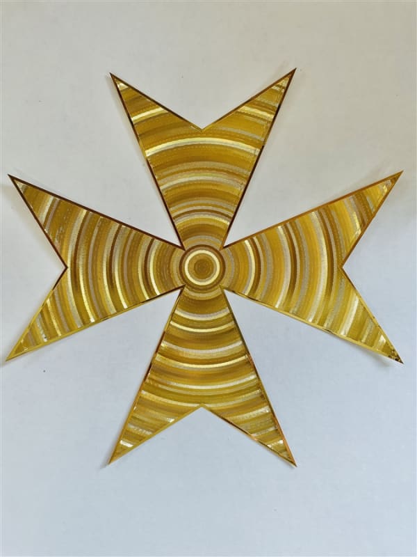 YA-1255 Cross of Saint Germain and Maltese Cross 18K Gold Plated Over Brass Healing Grid YA-1255 Cross of Saint Germain and Maltese Cross 18K Gold Plated Over Brass Healing Grid