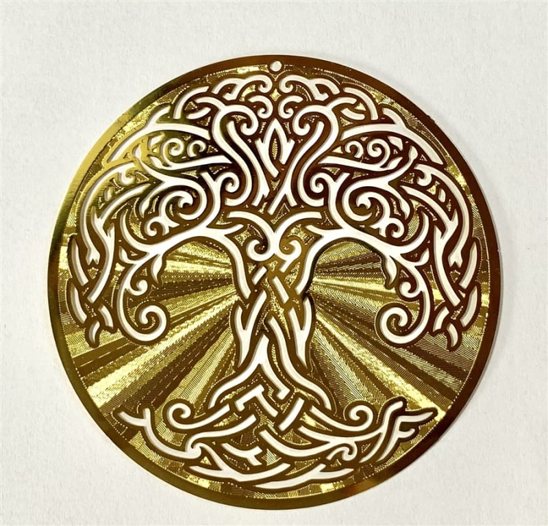 18k 12in Gold plated Celtic Tree of Life Healing Grid