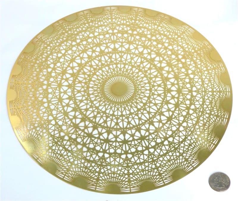 YA-1270 Dodecahedron 18 karat gold plated flower of life wall art