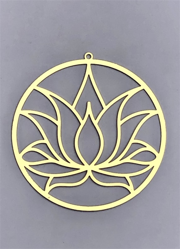 18k Gold plated Lotus Flower cut out 2" Grid