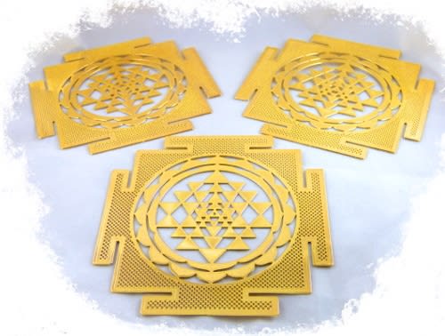18 karat gold plated shree yantra
