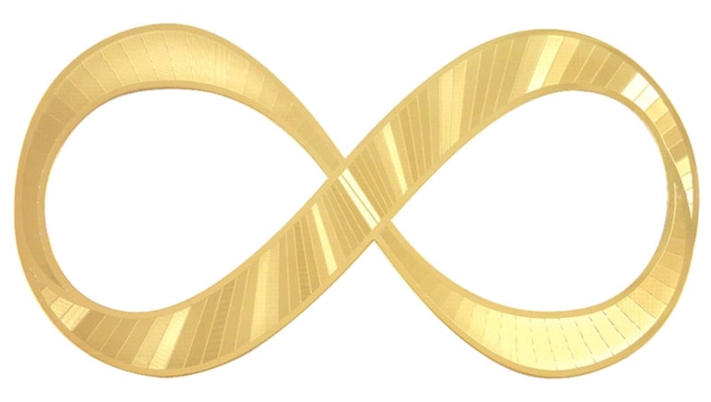 18 karat gold plated infinity symbol