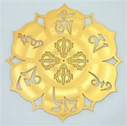 18 karat gold plated om mani padme hum