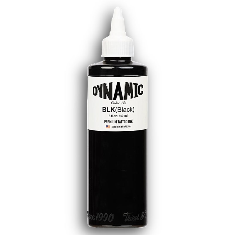 Dynamic Black Tattoo Ink bottle â€“ deep black professional tattoo ink for bold lines, smooth shading, and long-lasting saturation