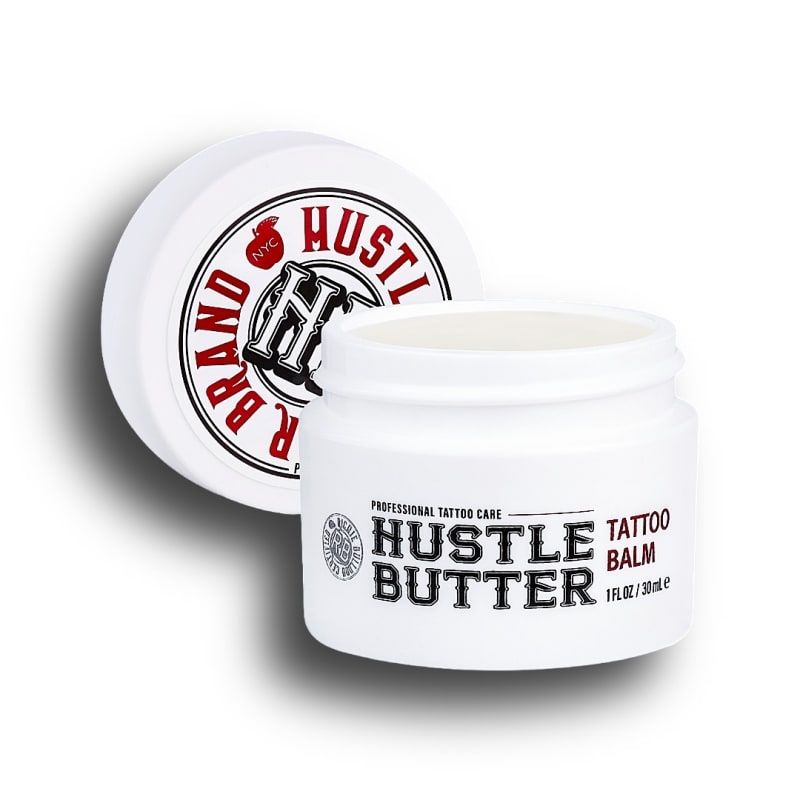 Hustle Butter Deluxe tattoo aftercare balm for healing fresh tattoos naturally