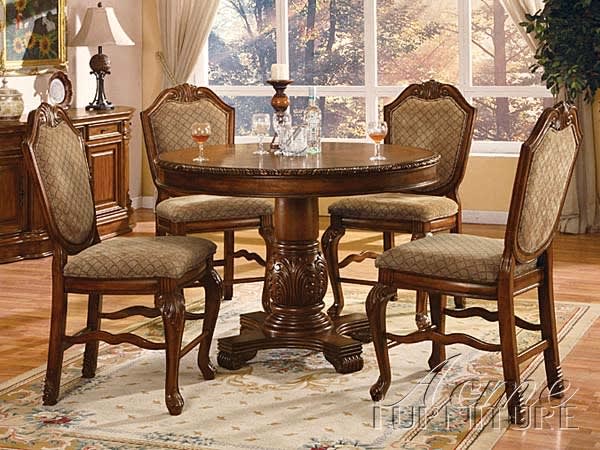 Chateau De Ville 5 Piece Counter Height Dining Set in Cherry Finish by Acme - 04082