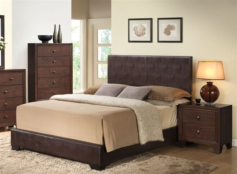 Madison Brown Upholstered Bed by Acme - 14370Q
