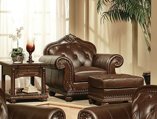 Anondale Brown Leather Chair by Acme - 15032