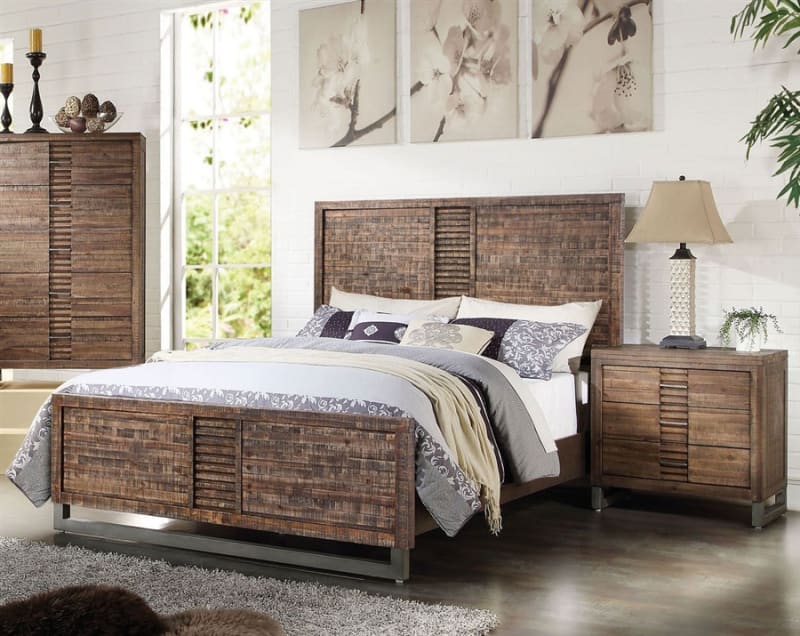 Andria Bed in Reclaimed Oak Finish by Acme - 21290Q