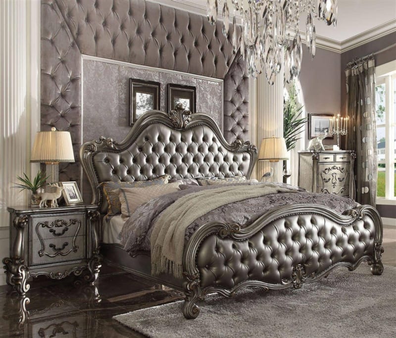 Versailles Traditional Bed in Antique Platinum Finish by Acme - 26840Q