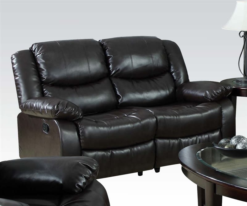 Fullerton Reclining Loveseat in Espresso Bonded Leather by Acme - 50561