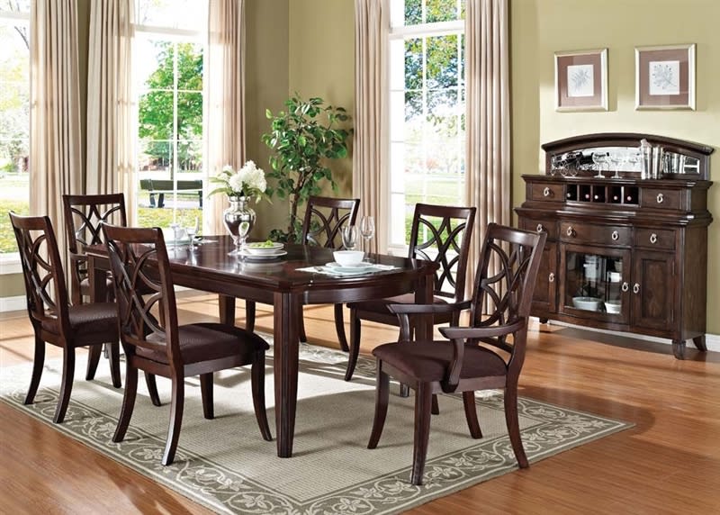 Keenan Leg Table 5 Piece Dining Set in Dark Walnut Finish by Acme - 60255