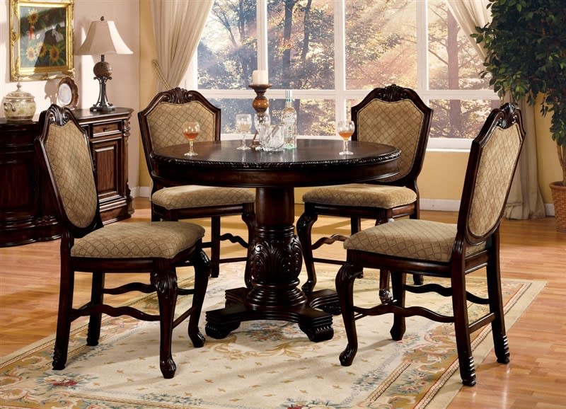 Chateau De Ville 5 Piece Counter Height Dining Set in Espresso Finish by Acme - 64082