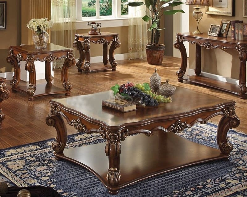 Vendome 3 Piece Occasional Table Set in Cherry Finish by Acme - 82000-S