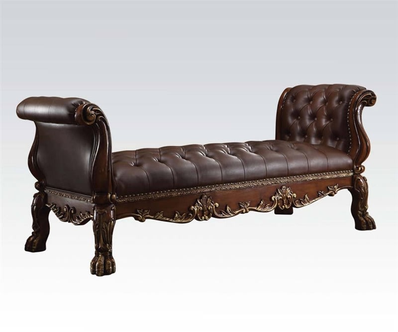 Dresden Upholstered Bench in Cherry Finish by Acme - 96486