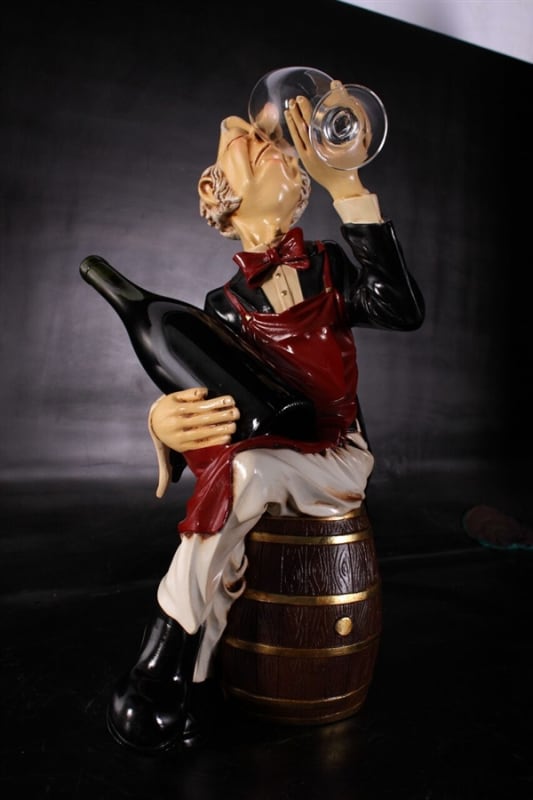 Sitting Wine Connoisseur on Barrel in Hand-Painted Multicolored Finish by AFD Home - AFD-10197581