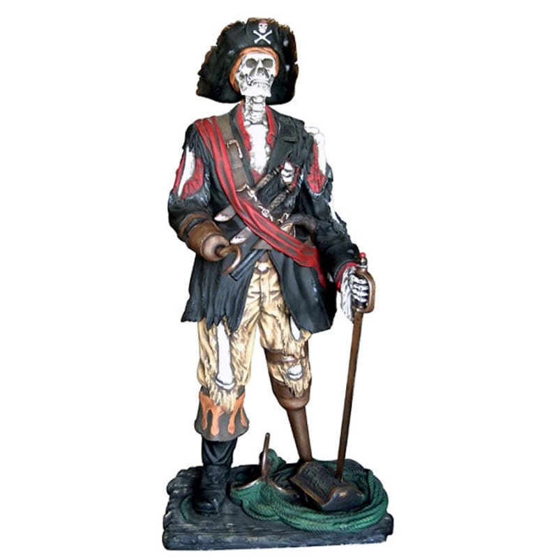 Halloween Skeleton Pirate Statue in Hand-Painted Multicolored Finish by AFD Home - AFD-10404682