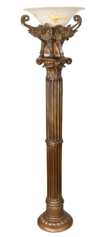 Serengeti Elephant Floor Torchere in Brown Finish by AFD Home - AFD-10634242