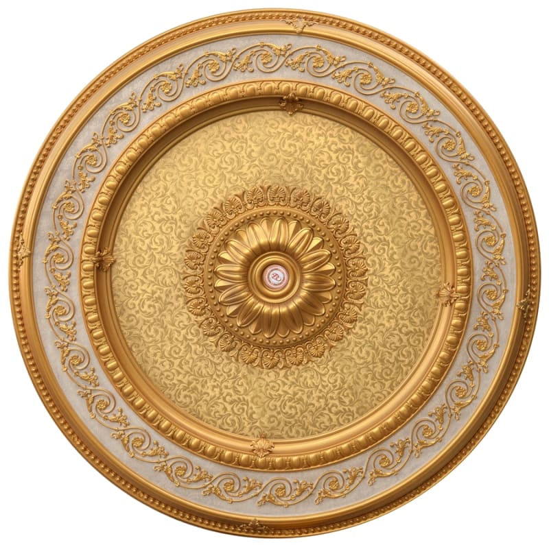Dream Round Chandelier Ceiling Medallion in White and Gold Finish by AFD Home - AFD-10714699