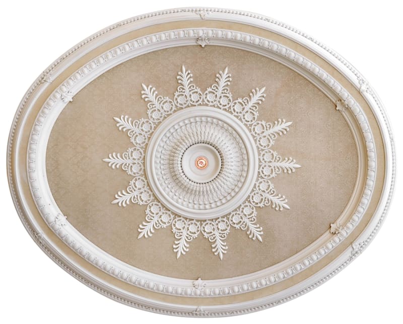 Blanco Oval Chandelier Ceiling Medallion in White and Beige Finish by AFD Home - AFD-10769340