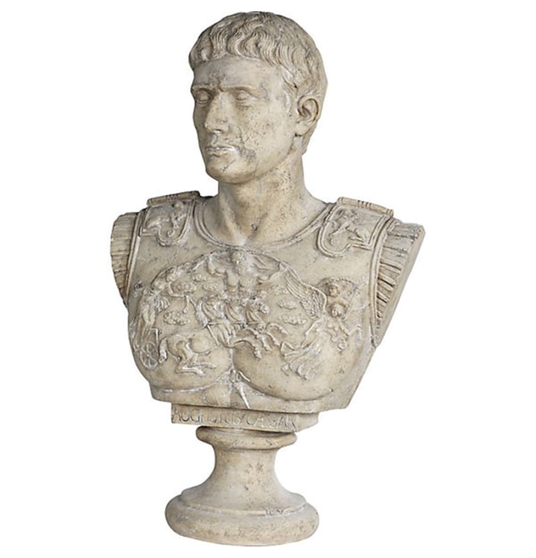 Augustus Caesar Faux Stone Bust in Stone Top Coat Finish by AFD Home - AFD-10772792