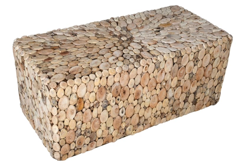 Oyster Cross Cut Wood Solid Bench Table in Natural Wood Finish by AFD Home - AFD-10782945