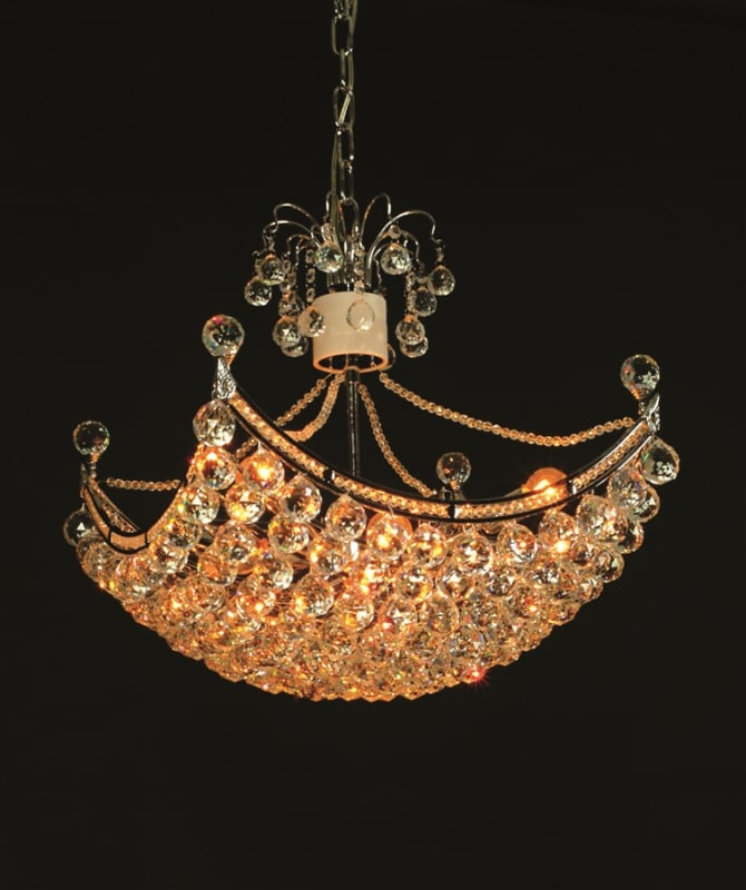 Crystal Orb Basket Chandelier in Gold Plate Finish by AFD Home - AFD-10790245