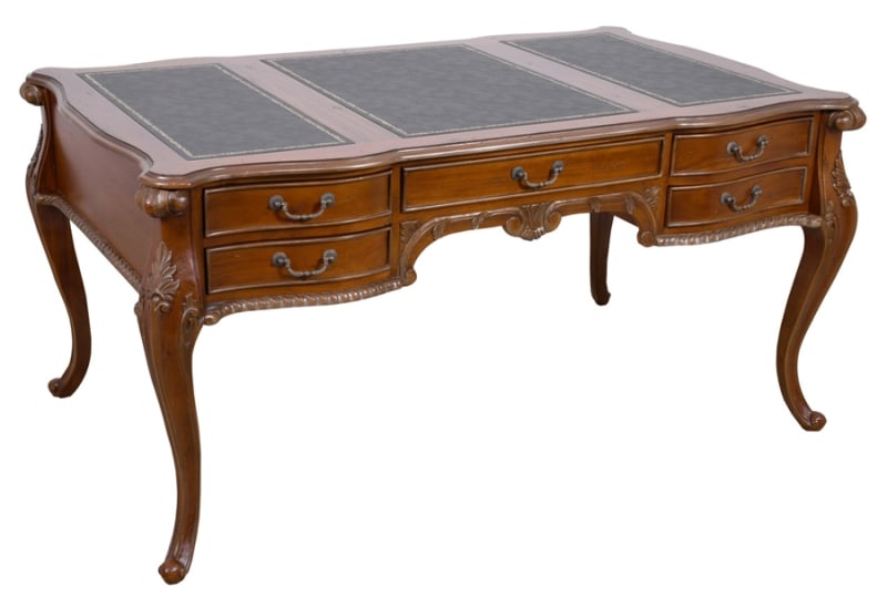 Large Mahogany Writing Desk in Dark Brown by AFD Home - AFD-11126784