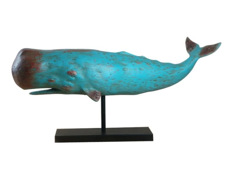 Blue Whale on Metal Base in Brown and Blue Finish by AFD Home - AFD-11165020