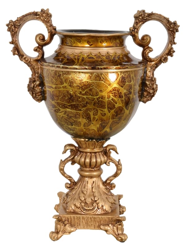Swirl Handled Classic Vase Tall in Gold Finish by AFD Home - AFD-11195253
