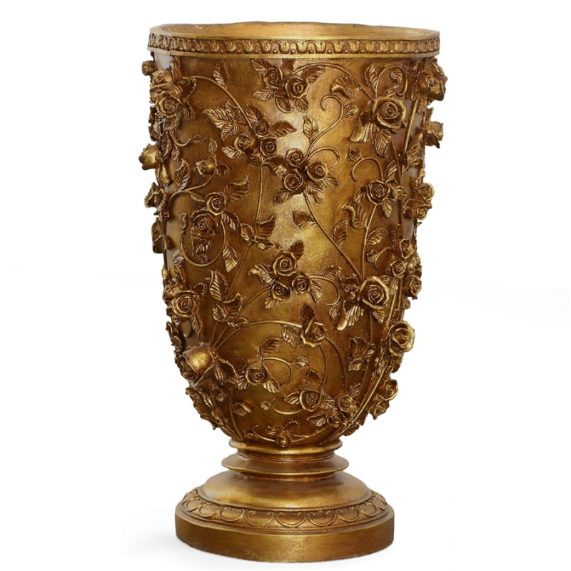 Golden Garden Tall Vase in Antiqued Gold Finish by AFD Home - AFD-11207980